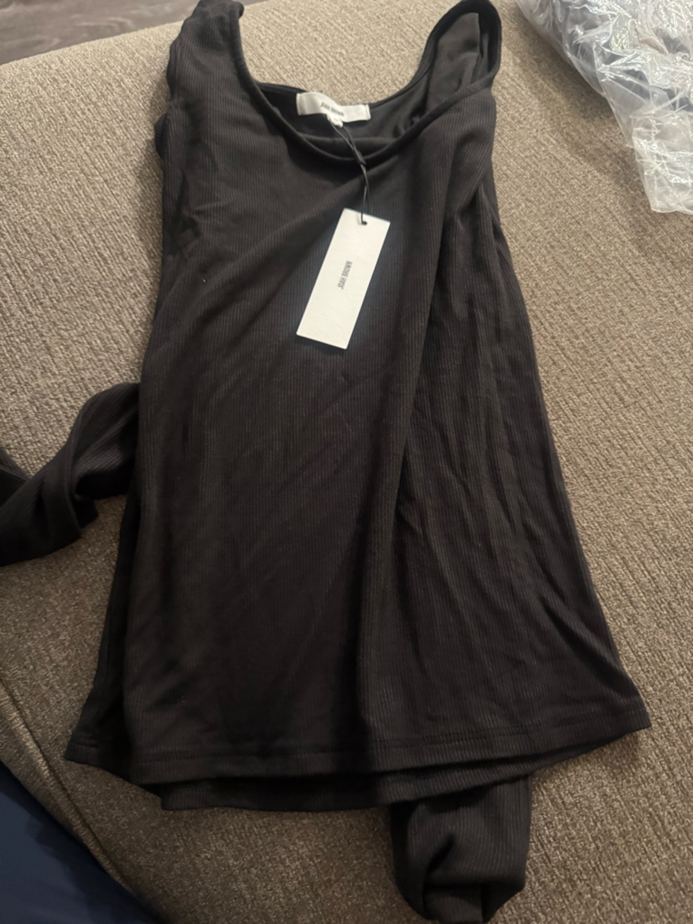 Black Ribbed Tank Top Joah brown